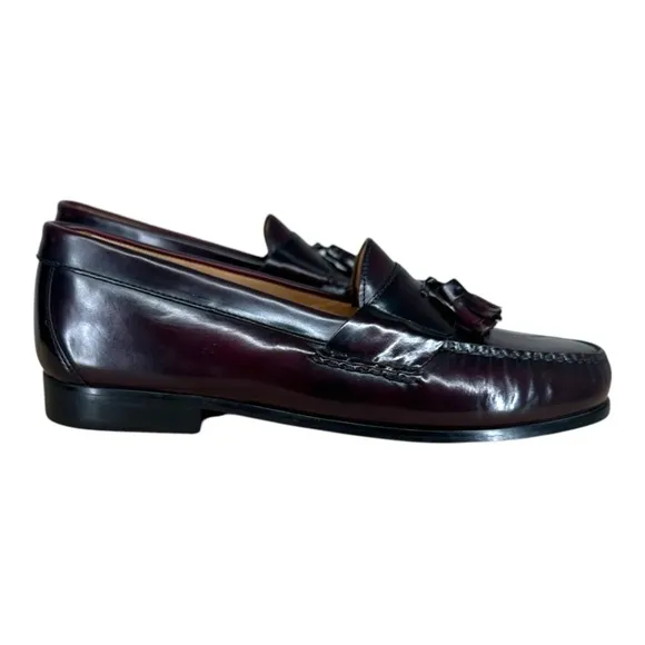 Johnston &amp; Murphy Men’s 13 M Maroon Slip On Loafers Tassel Leather Pre Flexed