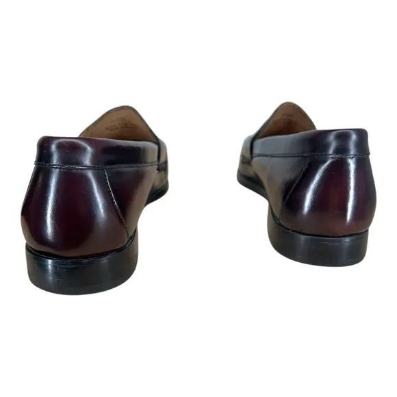 Johnston &amp; Murphy Men’s 13 M Maroon Slip On Loafers Tassel Leather Pre Flexed