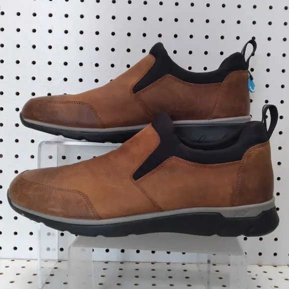Johnston &amp; Murphy XC4 Brown Footbed Loafers Men Shoes Fit Cushioning Waterproof