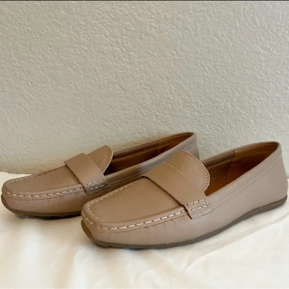 Joie Women’s Soft Leather Neutral Vintage Inspired Slip-on Loafers, Size 9