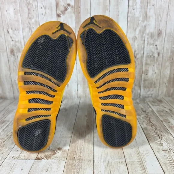 Jordan 12 Retro Black Taxi Youth Sneakers Shoes 2020‎ 153265-070 Size 5.5Y