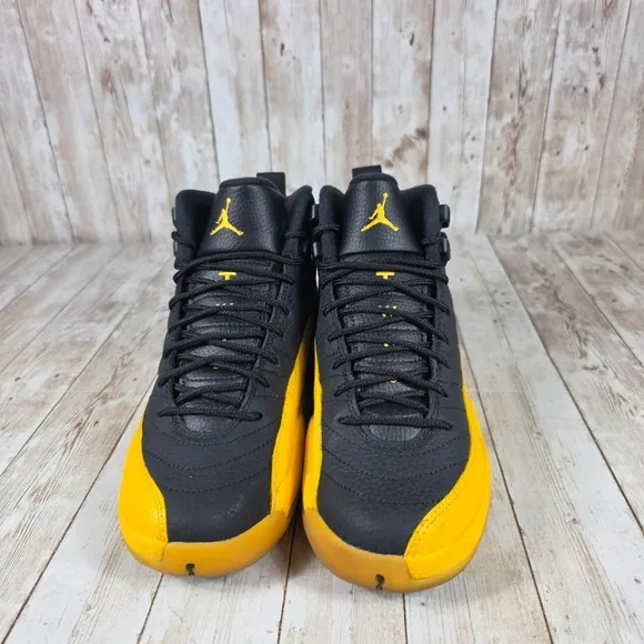 Jordan 12 Retro Black Taxi Youth Sneakers Shoes 2020‎ 153265-070 Size 5.5Y