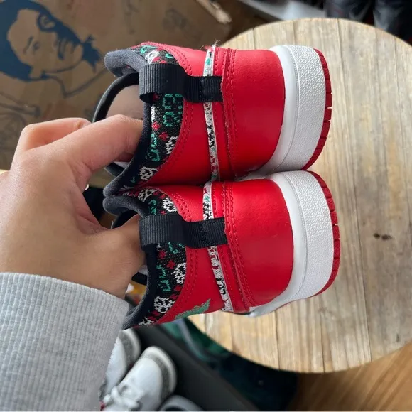 Jordan Black and Red Sneakers Mid-Top Basketball Style