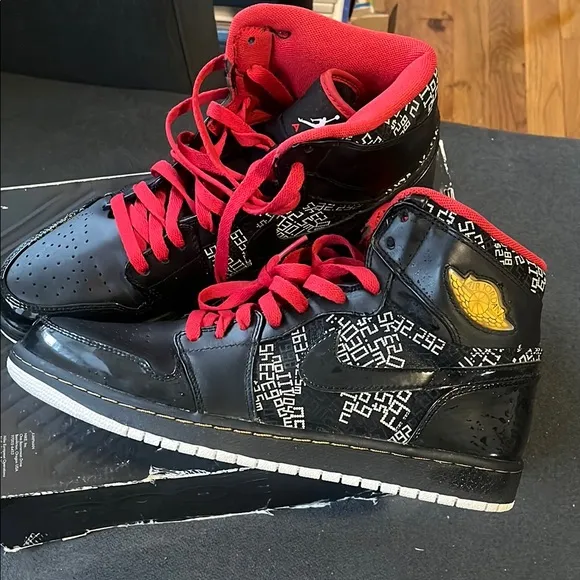 Jordan Kids High-Top Sneakers - Black and Red