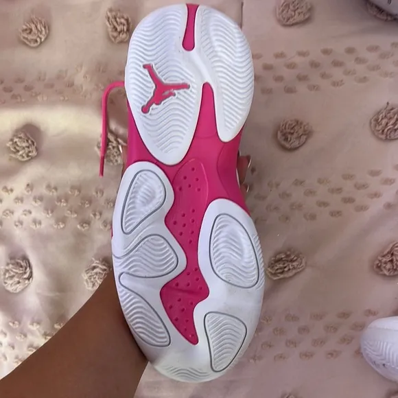 Jordan Pink and Orange Sneakers with Bold Color Blocking