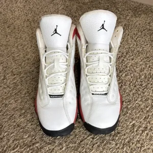 Jordan White and Red Sneakers High-Top Classic