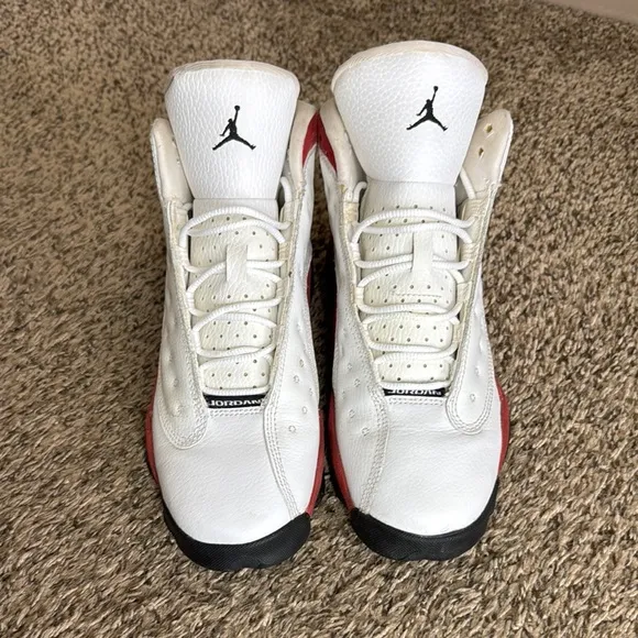 Jordan White and Red Sneakers High-Top Classic