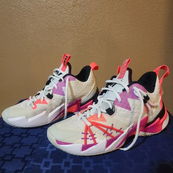 Jordan Why Not Zer0.3 Gs Girls Shoes Size 6.5 Y , Color: Sail/Black/Spruce Aura