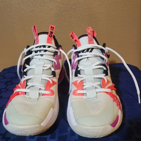 Jordan Why Not Zer0.3 Gs Girls Shoes Size 6.5 Y , Color: Sail/Black/Spruce Aura