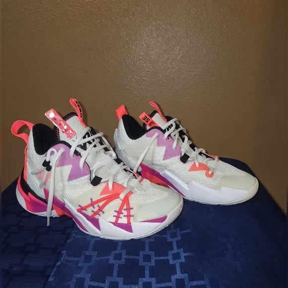 Jordan Why Not Zer0.3 Gs Girls Shoes Size 6.5 Y , Color: Sail/Black/Spruce Aura