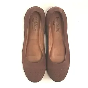 Josef Seibel Ballet Flats Suede Leather Cap Toe Studded Brown EUR 37