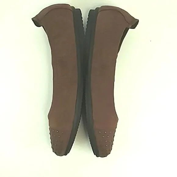 Josef Seibel Ballet Flats Suede Leather Cap Toe Studded Brown EUR 37