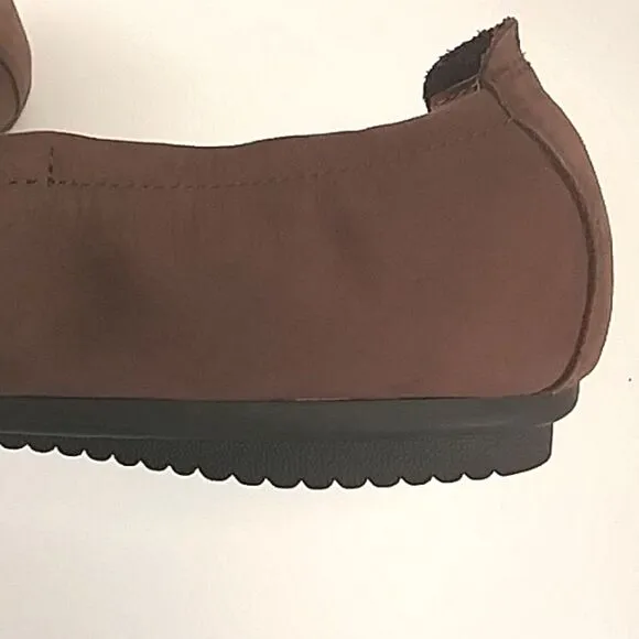 Josef Seibel Ballet Flats Suede Leather Cap Toe Studded Brown EUR 37