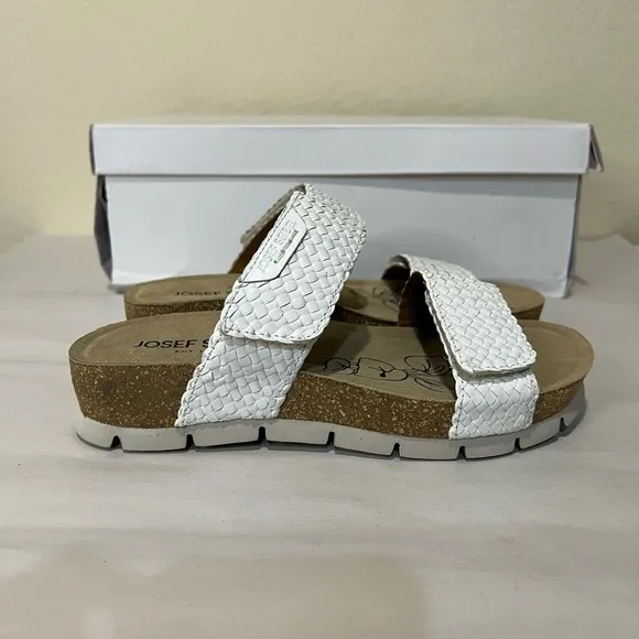 Josef Seibel white leather sandals EU 37 US 6/6.5