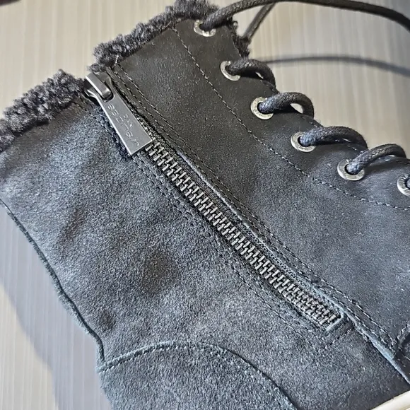 J/Slides NYC Women's Black‎ Torrie Water-Resistant Faux-Fur Boots SZ 7 NWOB