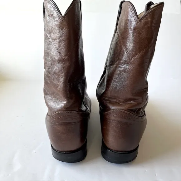 Justin Brown Leather Calf High Boots Size 10 D