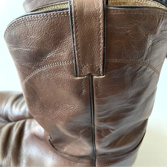 Justin Brown Leather Calf High Boots Size 10 D