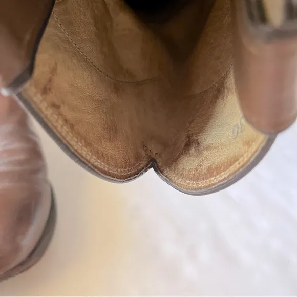 Justin Brown Leather Calf High Boots Size 10 D