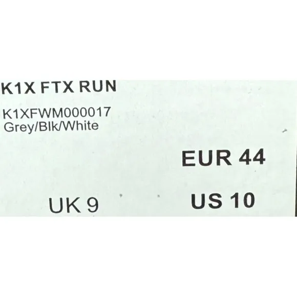 K1X FTX RUN Hiking Boots Mens 10 Gray Black White Trail Mid Sneakers 1993 Logo