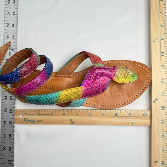 Kampanas Colorful Snakeskin Leather Gladiator Sandal