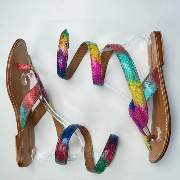 Kampanas Colorful Snakeskin Leather Gladiator Sandal