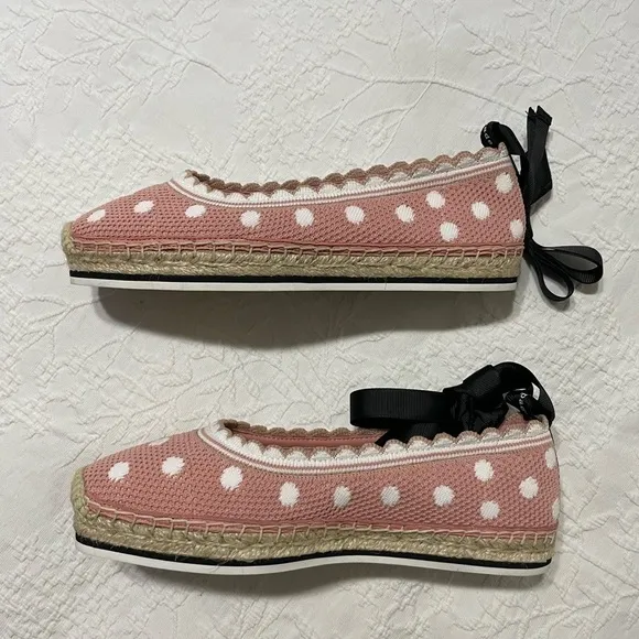 Kate Spade Knottingham Knit Espadrille in Flirty Rose/Optic White Size 6.5B