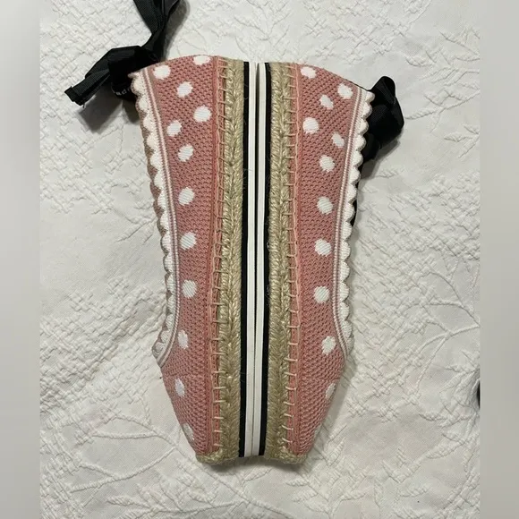 Kate Spade Knottingham Knit Espadrille in Flirty Rose/Optic White Size 6.5B
