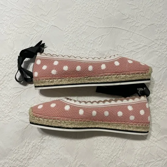 Kate Spade Knottingham Knit Espadrille in Flirty Rose/Optic White Size 6.5B
