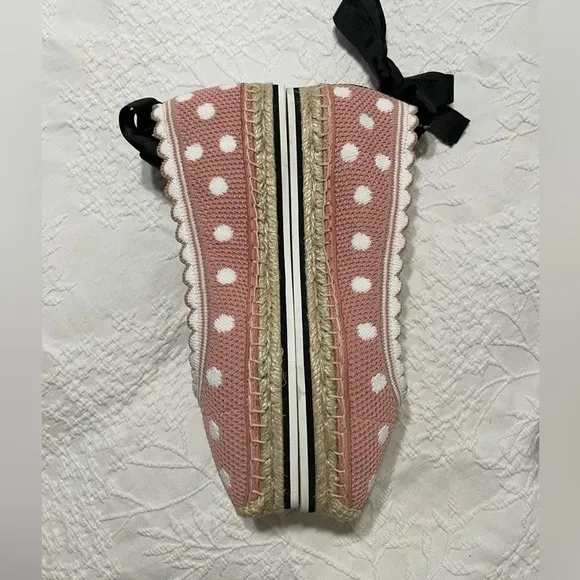 Kate Spade Knottingham Knit Espadrille in Flirty Rose/Optic White Size 6.5B