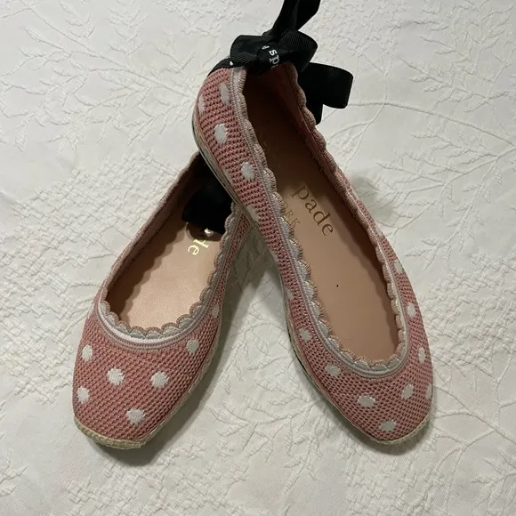 Kate Spade Knottingham Knit Espadrille in Flirty Rose/Optic White Size 6.5B