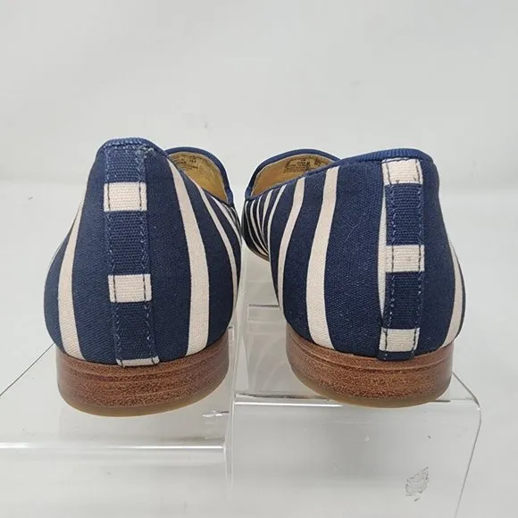 Kate Spade Loafers Womens 8 Blue  Striped Embellished New York Shoes