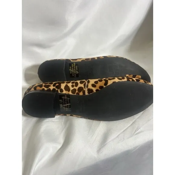 Kate Spade New York Maline Bow Ballet Flats Leopard Calf Hair Leather 7.5M