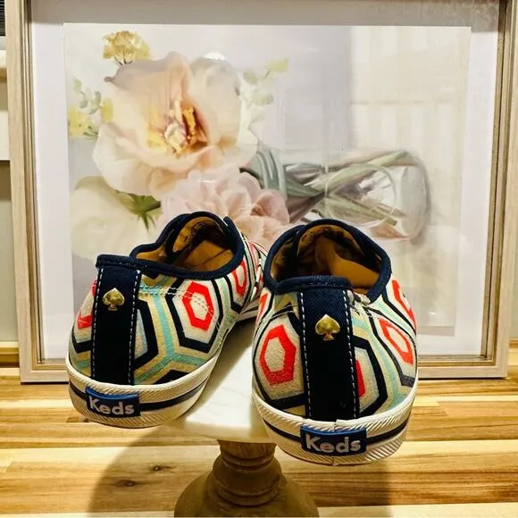 Keds x Kate Spade New York - Champion Laceless Geometric Slip ons, size 9, EUC