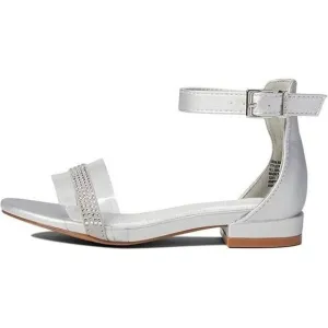 Kenneth Cole Reaction Sandals Girls US 1 Silver Rhinestone Ankle Strap KHD623