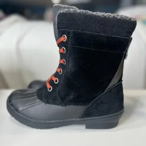 KHOMBU Kiara Women's Winter Boots Suede/Leather Black w Sherpa Lining-9