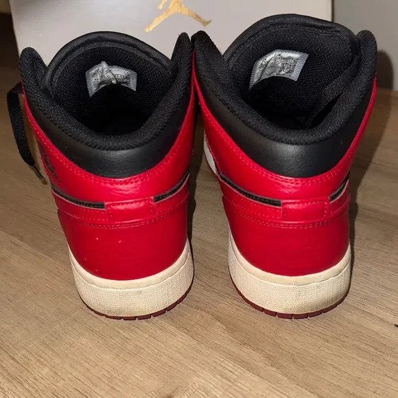 Kids Jordan 1 Black and Red Sneakers