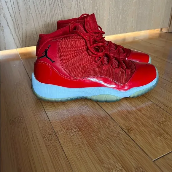 Kids Red Jordan 11 Retro Win like 96 Sneakers