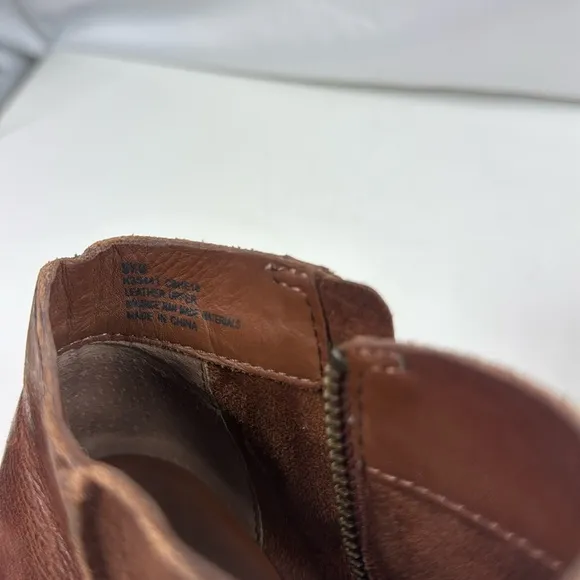Kork-Ease Destressed Brown Leather Wedge Women's Ankle Boots