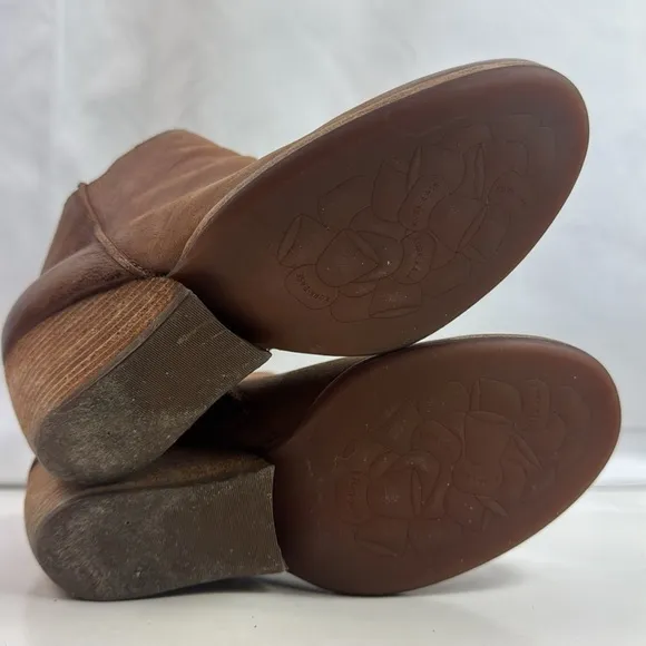 Kork-Ease Destressed Brown Leather Wedge Women's Ankle Boots