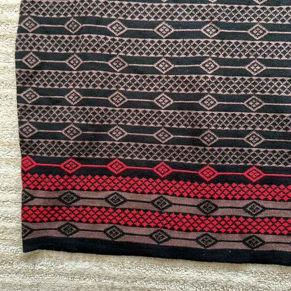 Krimson Klover Merino Wool Mini Sweater Skirt Black Brown Red Size Small
