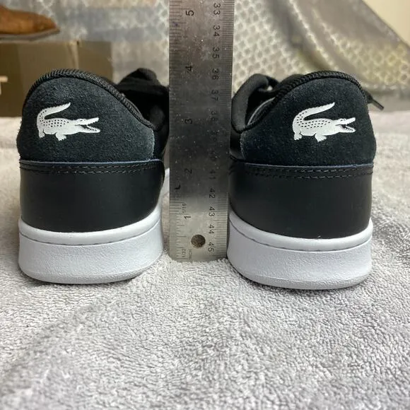 Lacoste Carnaby Set 224 Leather Low-Top Sneakers Mens 7.5 Black White Casual