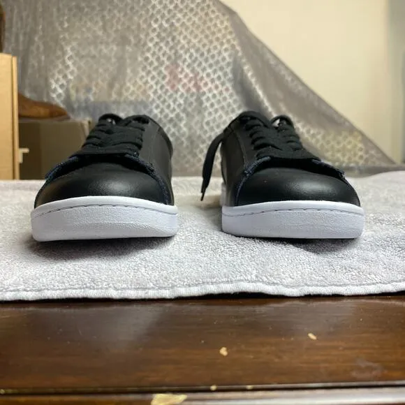 Lacoste Carnaby Set 224 Leather Low-Top Sneakers Mens 7.5 Black White Casual