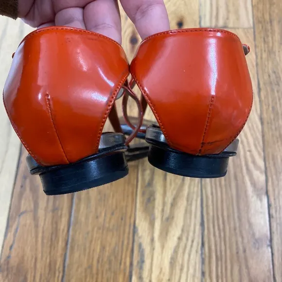 Lanvin Patent Leather T-Strap Sandal 38.5