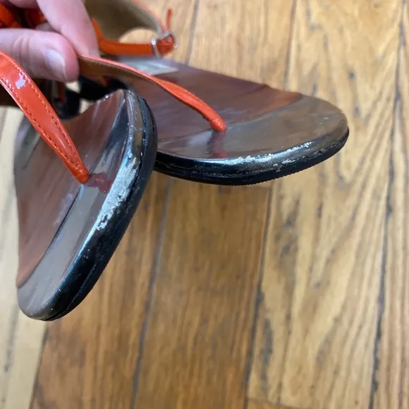 Lanvin Patent Leather T-Strap Sandal 38.5