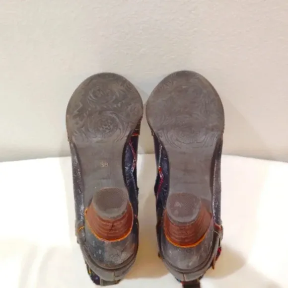L'Artiste Spring Step Boots Cienna Distressed Multicolor Leather US 7.5 - 8 Zip