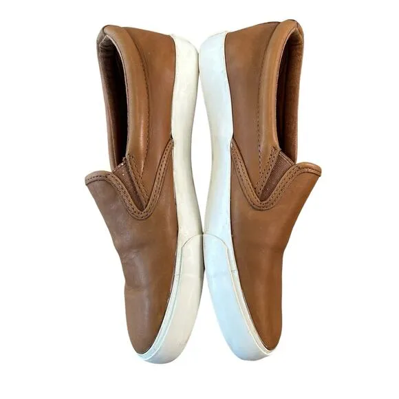 Lauren Ralph Lauren Cedar Slip On Shoes Womens 6 Brown Leather Casual Heritage
