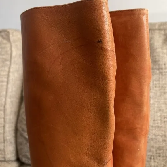 Lauren Ralph Lauren Jenny Tan Leather Tall Boots Size 7.5