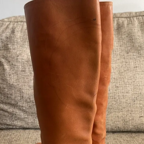 Lauren Ralph Lauren Jenny Tan Leather Tall Boots Size 7.5