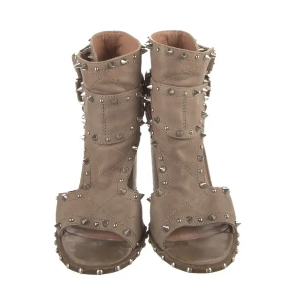 Laurence Dacade Deric Leather Studded Bootie Sandals