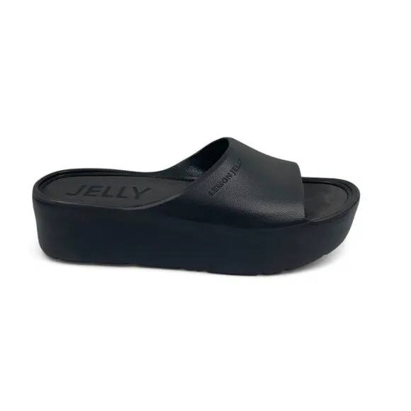 Lemon Jelly Women's Platform Sandals 41/11 Black Water-Friendly Comfort Wedges